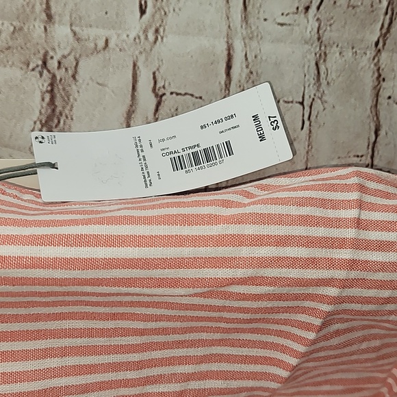 Liz claiborne coral stripes pull on shorts size medium nwt new - Picture 2 of 4